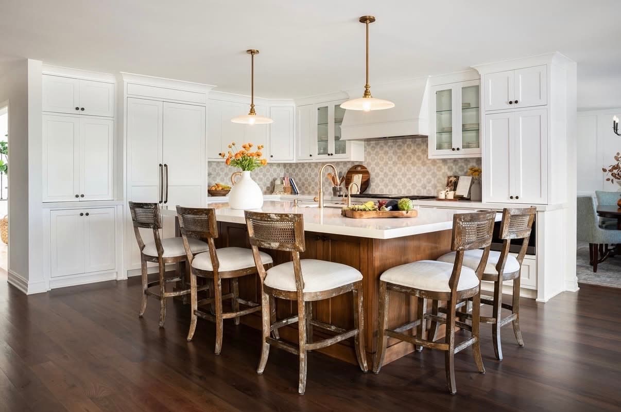 Warm wood kitchen remodel with custom cabinetry